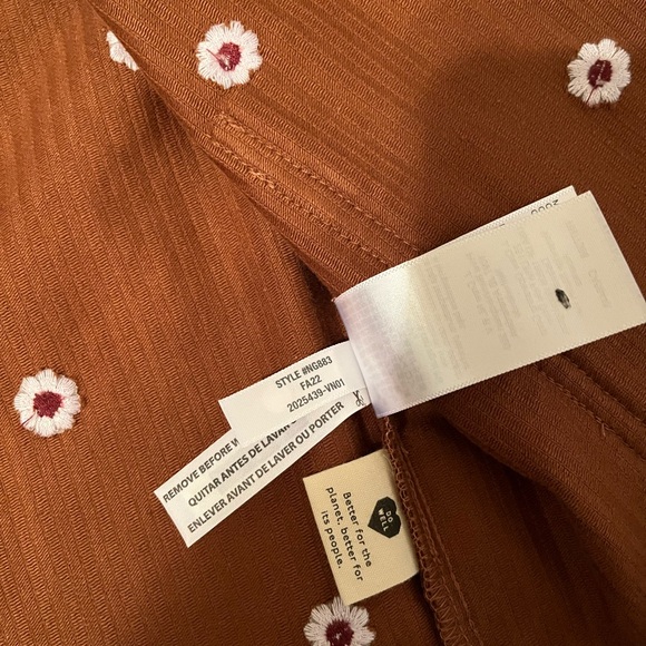 Madewell Embroidered Flower Floral Corduroy Crop Shirt-Jacket - Picture 5 of 12